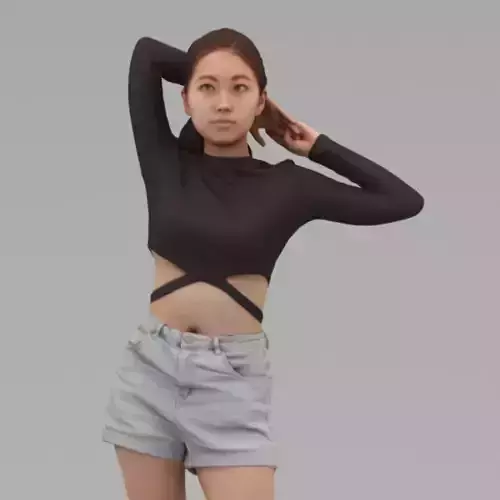 A Young Woman Holding Her Hands In Half Body Portrait 