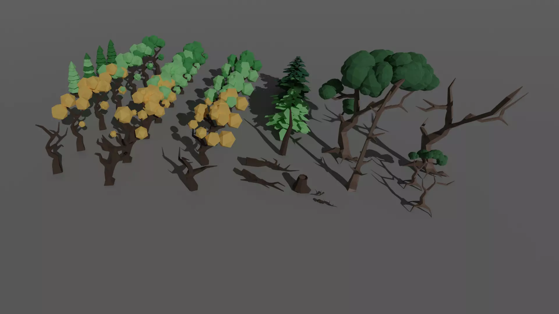 Trees Nature Pack Low-poly 3D model_0
