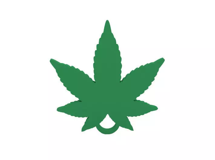 Keychain marijuana leaf magnet 3D print model