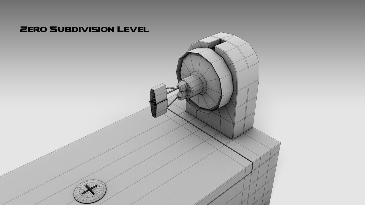 Single Fluorescent Tube Fixture Low-poly 3D model_16