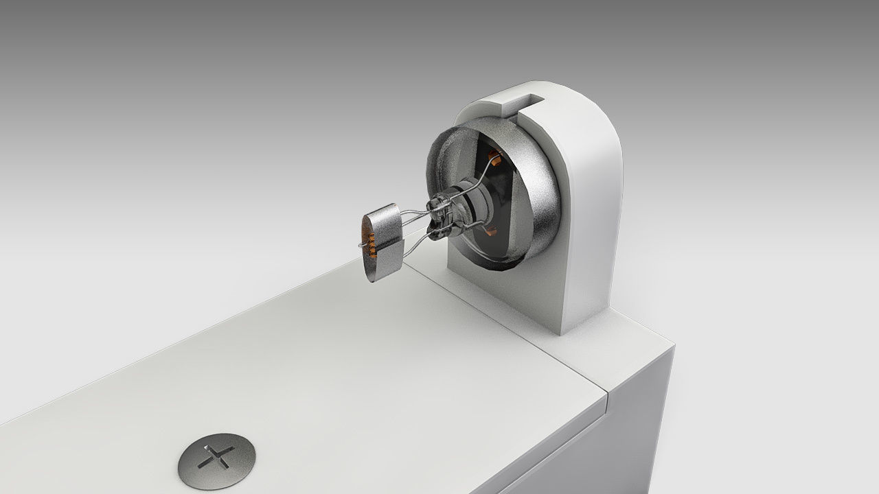 Single Fluorescent Tube Fixture Low-poly 3D model_7