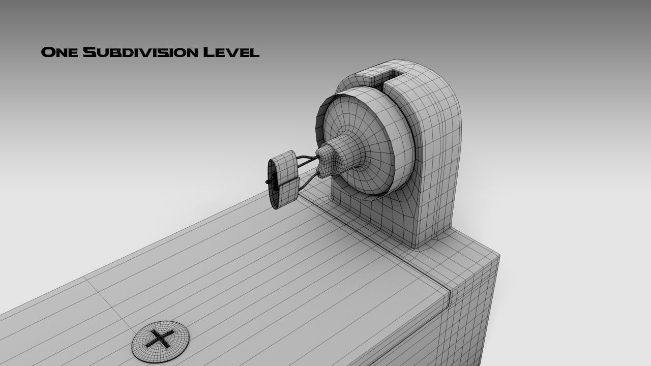 Single Fluorescent Tube Fixture Low-poly 3D model_17