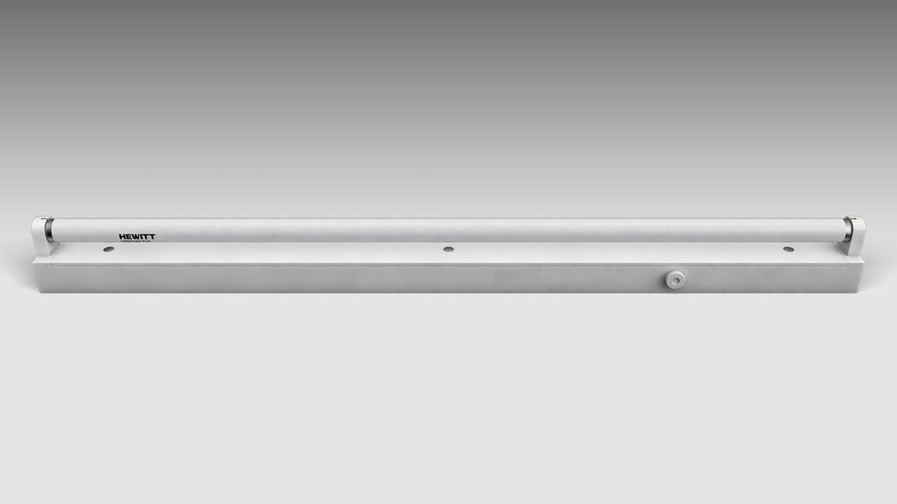 Single Fluorescent Tube Fixture Low-poly 3D model_3