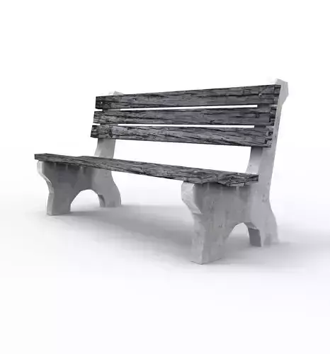 bench - concrete - Park Bench Low-poly 3D model Low-poly 3D model