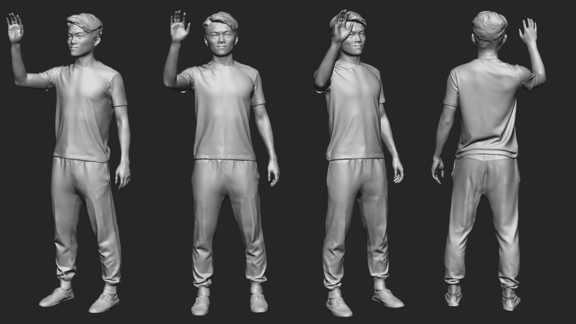 A Strong Man Saying Hi 3D model_5