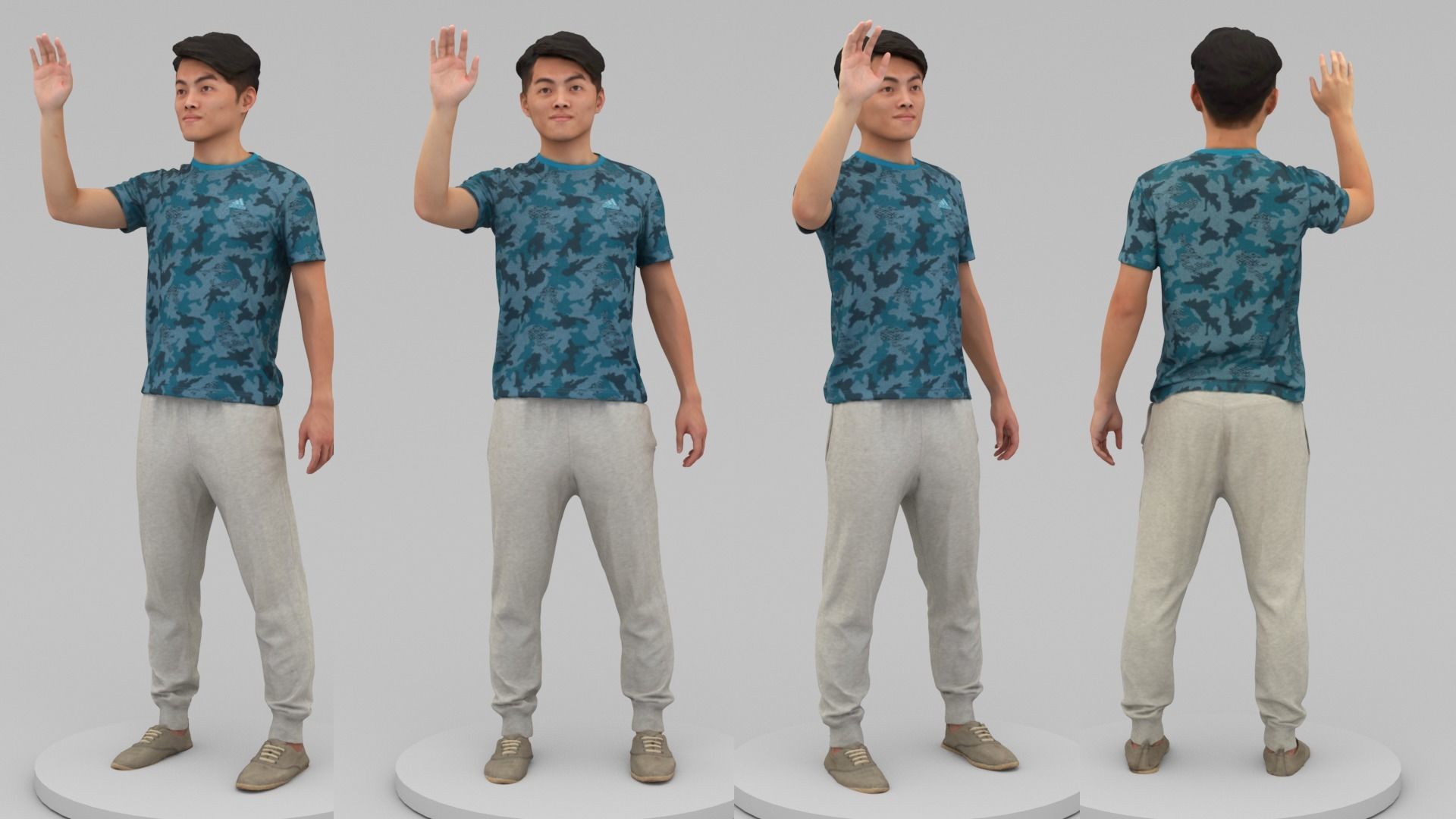 A Strong Man Saying Hi 3D model_4