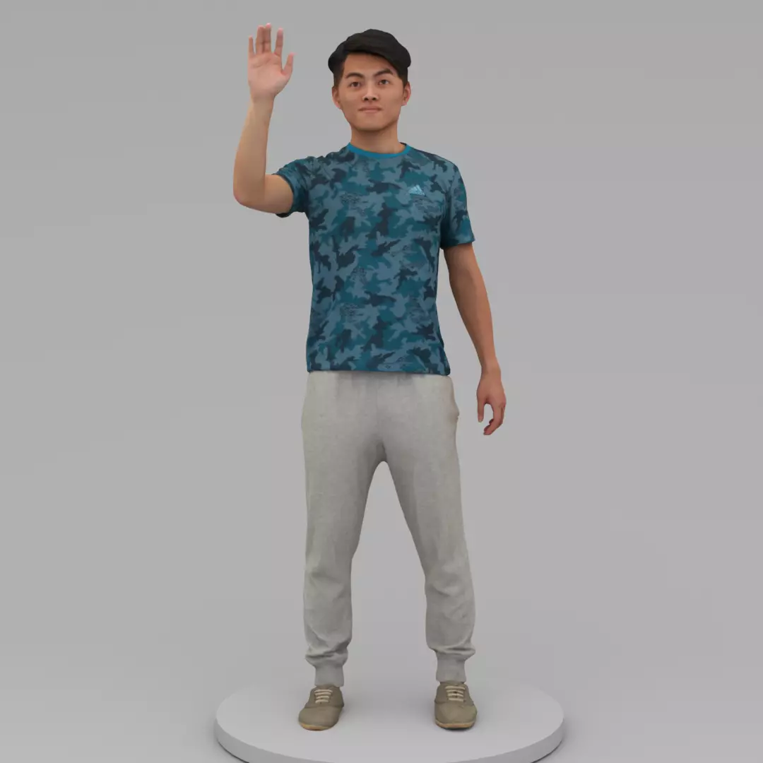 A Strong Man Saying Hi 3D model_0