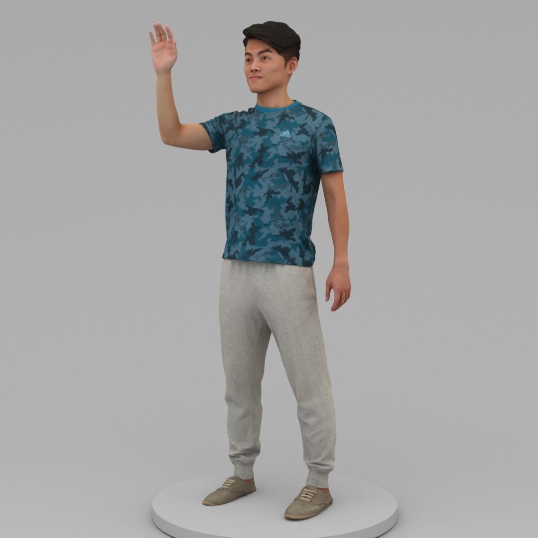 A Strong Man Saying Hi 3D model_1