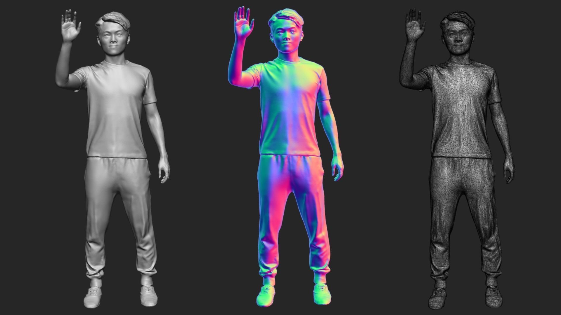 A Strong Man Saying Hi 3D model_6