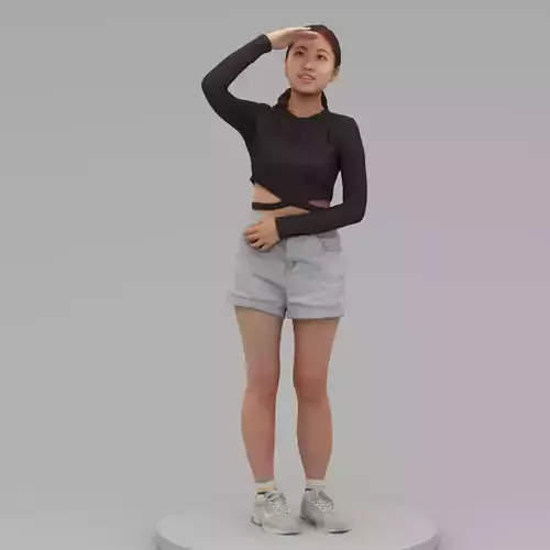 A Young Woman Looking Somewhere 3D model