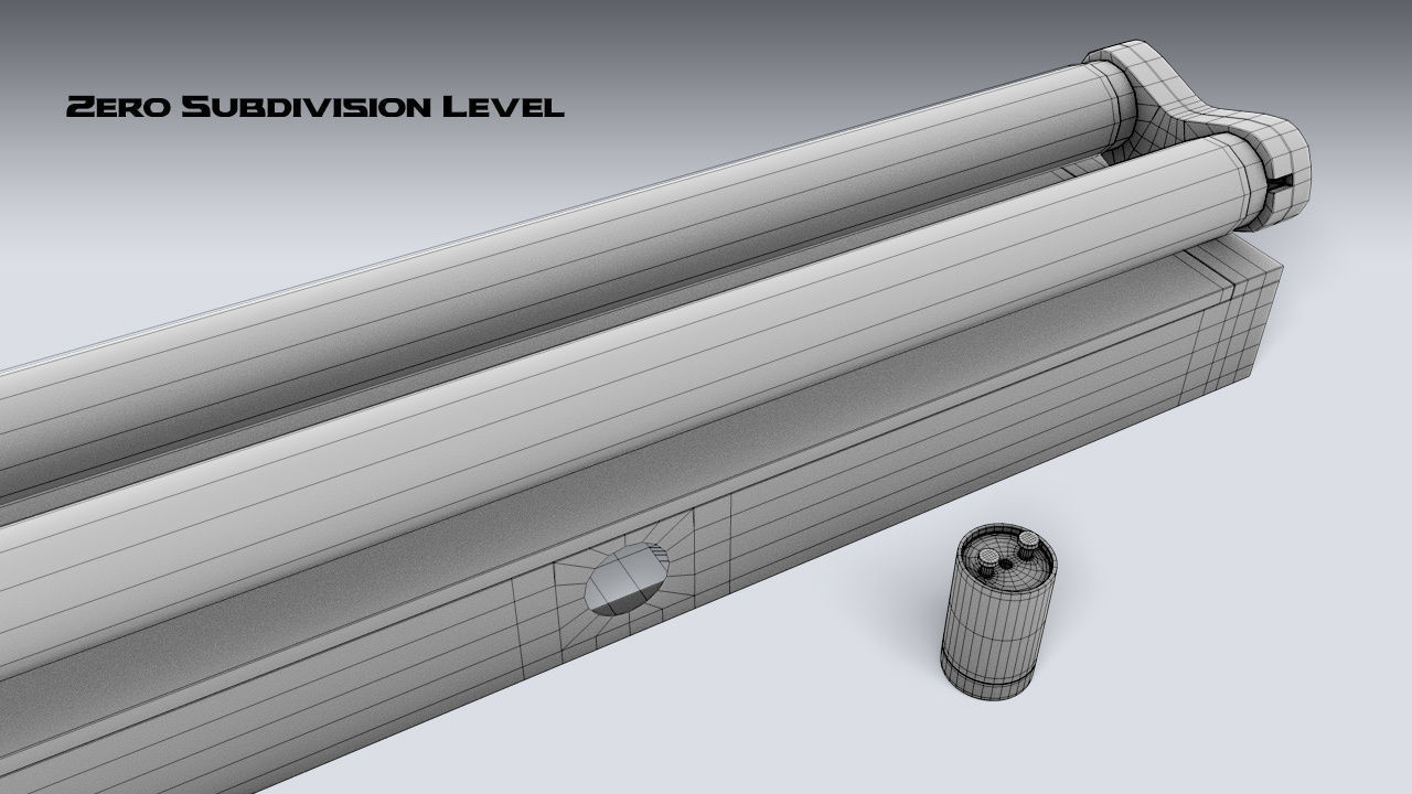 Double Fluorescent Tube Fixture Low-poly 3D model_15