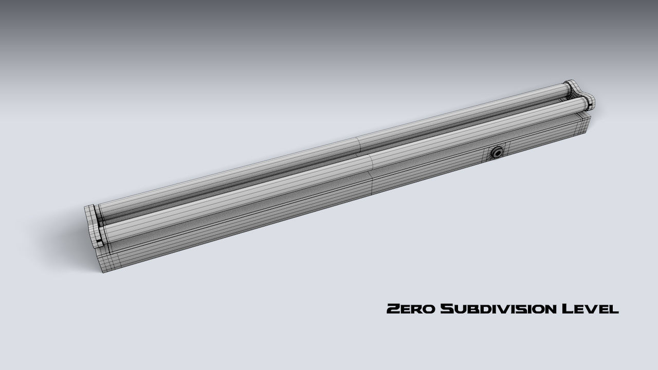 Double Fluorescent Tube Fixture Low-poly 3D model_12