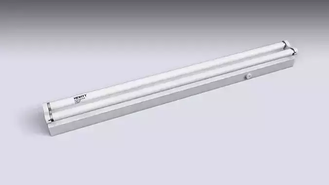 Double Fluorescent Tube Fixture Low-poly 3D model