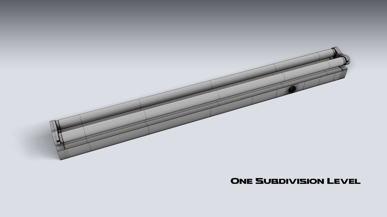 Double Fluorescent Tube Fixture Low-poly 3D model_13