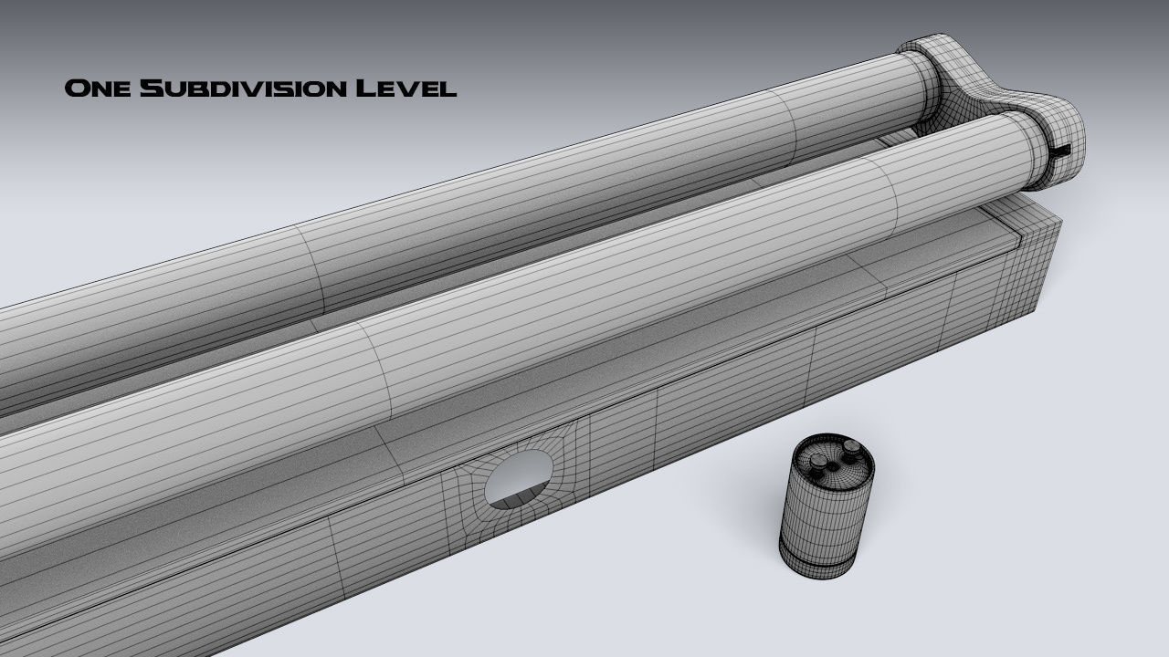 Double Fluorescent Tube Fixture Low-poly 3D model_16