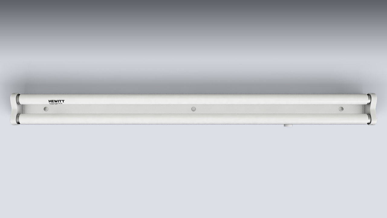 Double Fluorescent Tube Fixture Low-poly 3D model_8