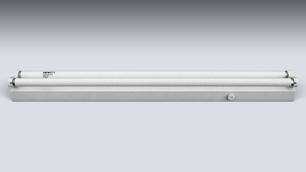 Double Fluorescent Tube Fixture Low-poly 3D model_6