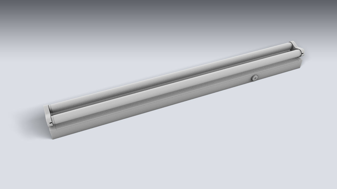 Double Fluorescent Tube Fixture Low-poly 3D model_11