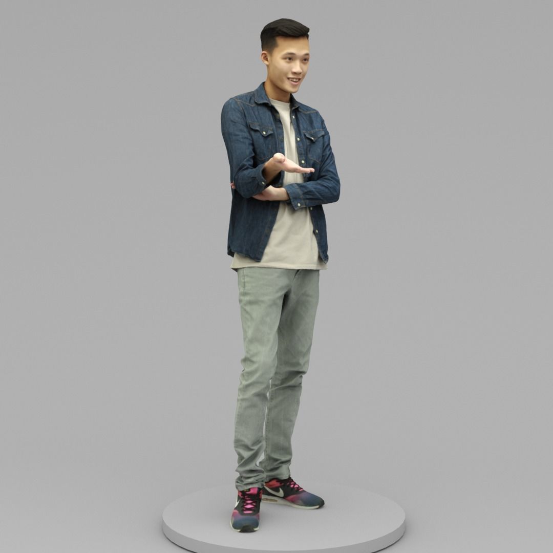 A Handsome Man Talking To Somebody 3D model_2