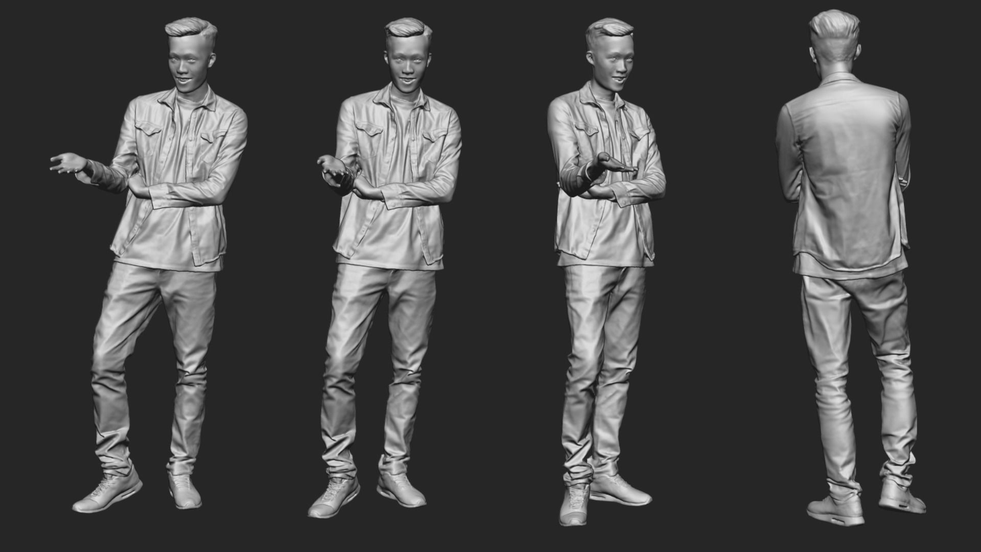 A Handsome Man Talking To Somebody 3D model_5