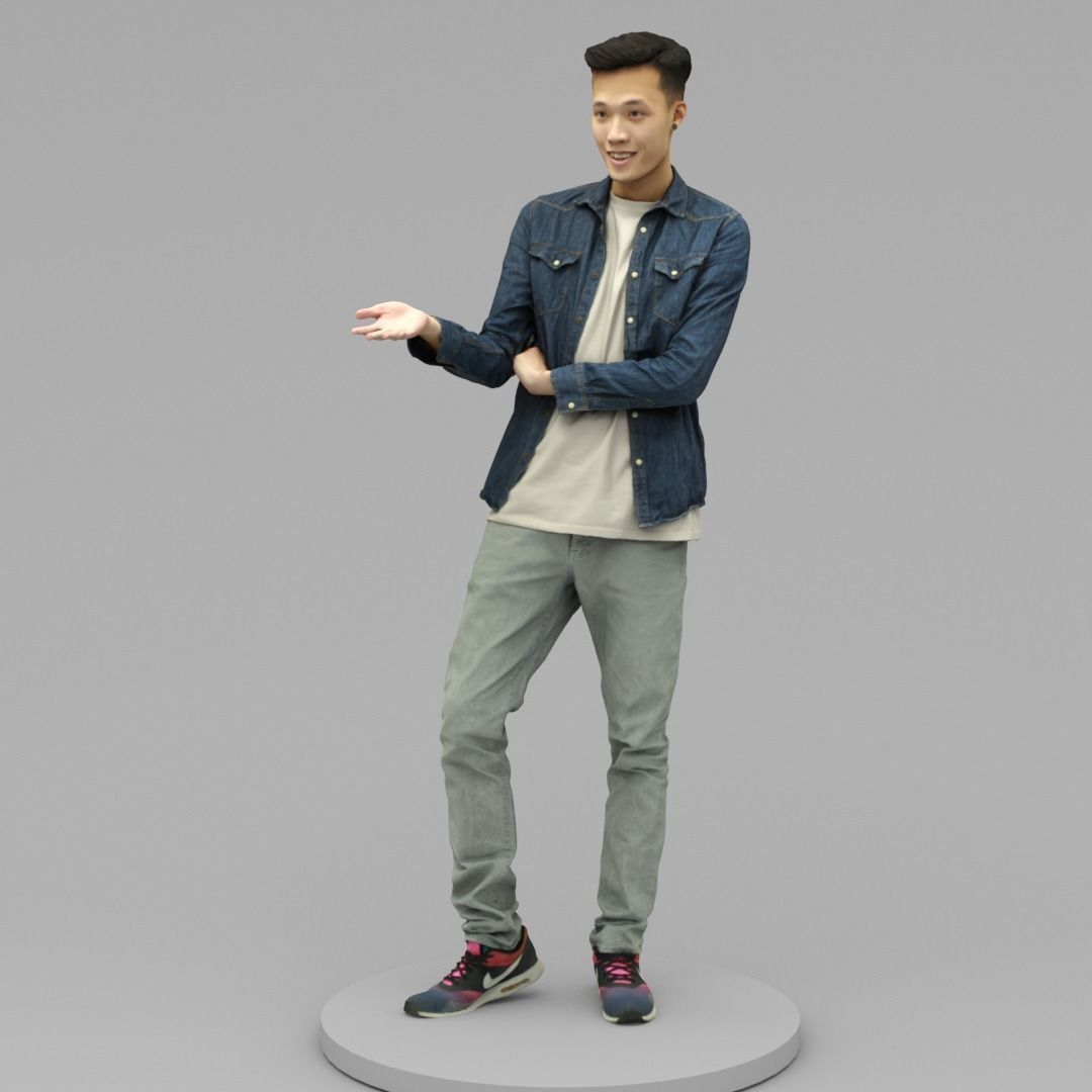 A Handsome Man Talking To Somebody 3D model_1