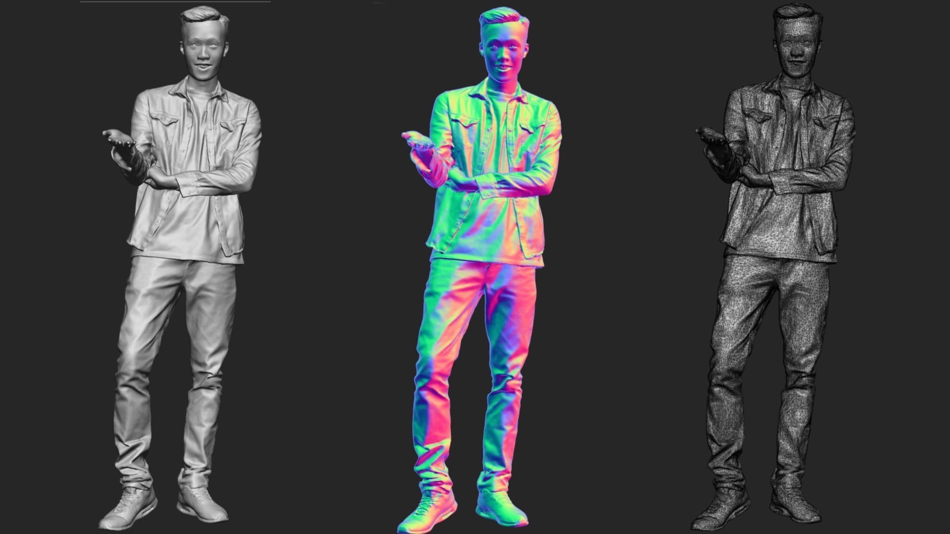 A Handsome Man Talking To Somebody 3D model_6