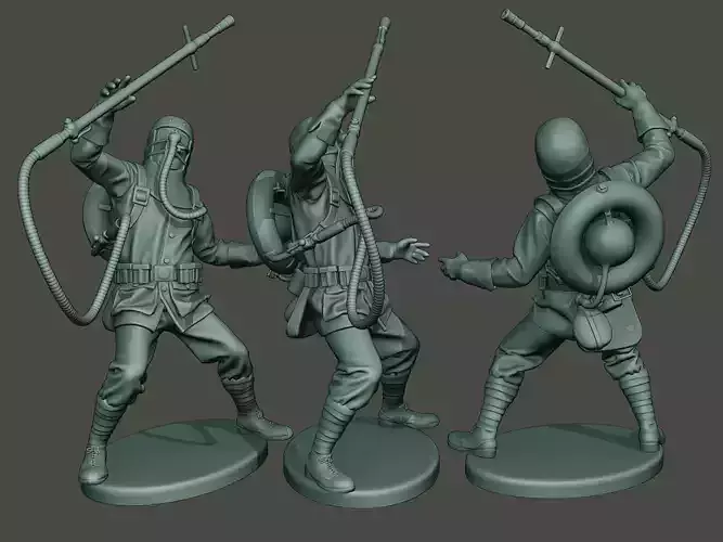 German soldier ww1 killed G5 3D print model