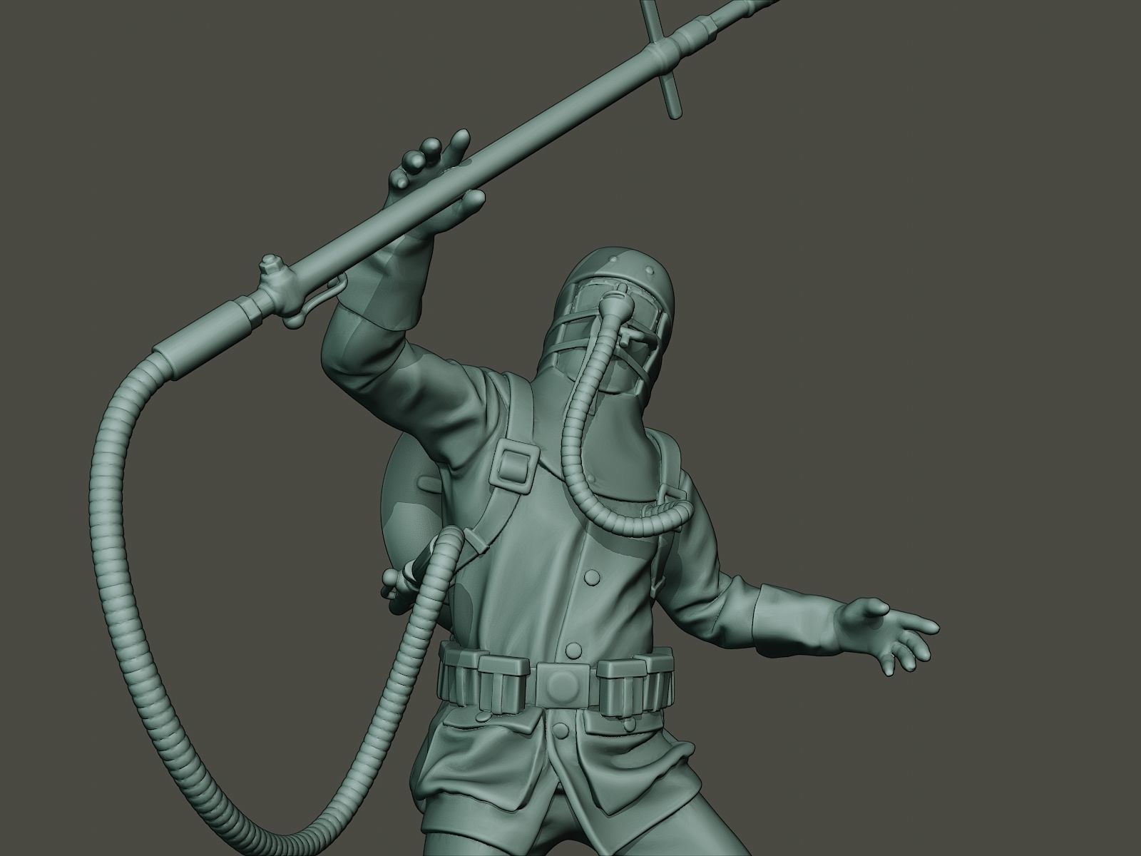 German soldier ww1 killed G5 3D print model_17