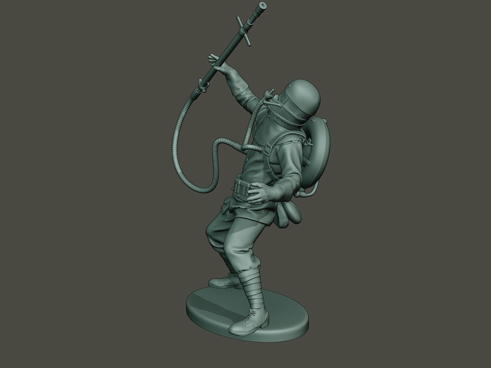 German soldier ww1 killed G5 3D print model_4