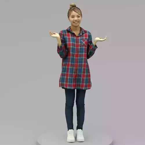 A Cool Young Woman Talking To Somebody 3D model