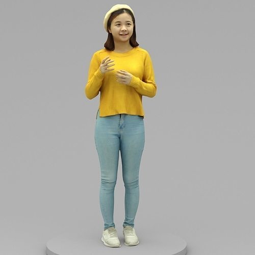 A Young Woman Talking To Somebody 3D model