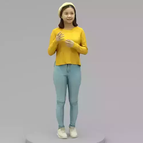 A Young Woman Talking To Somebody 3D model