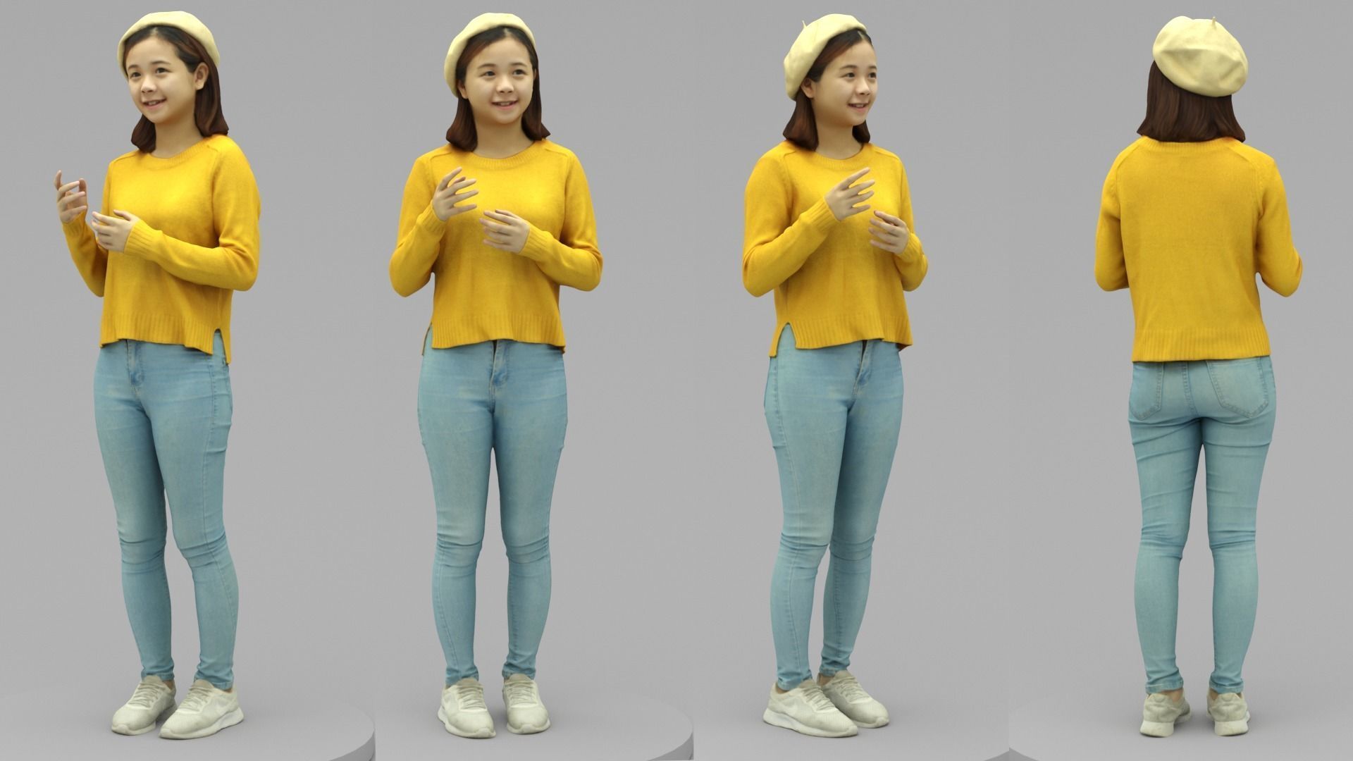 A Young Woman Talking To Somebody 3D model_4