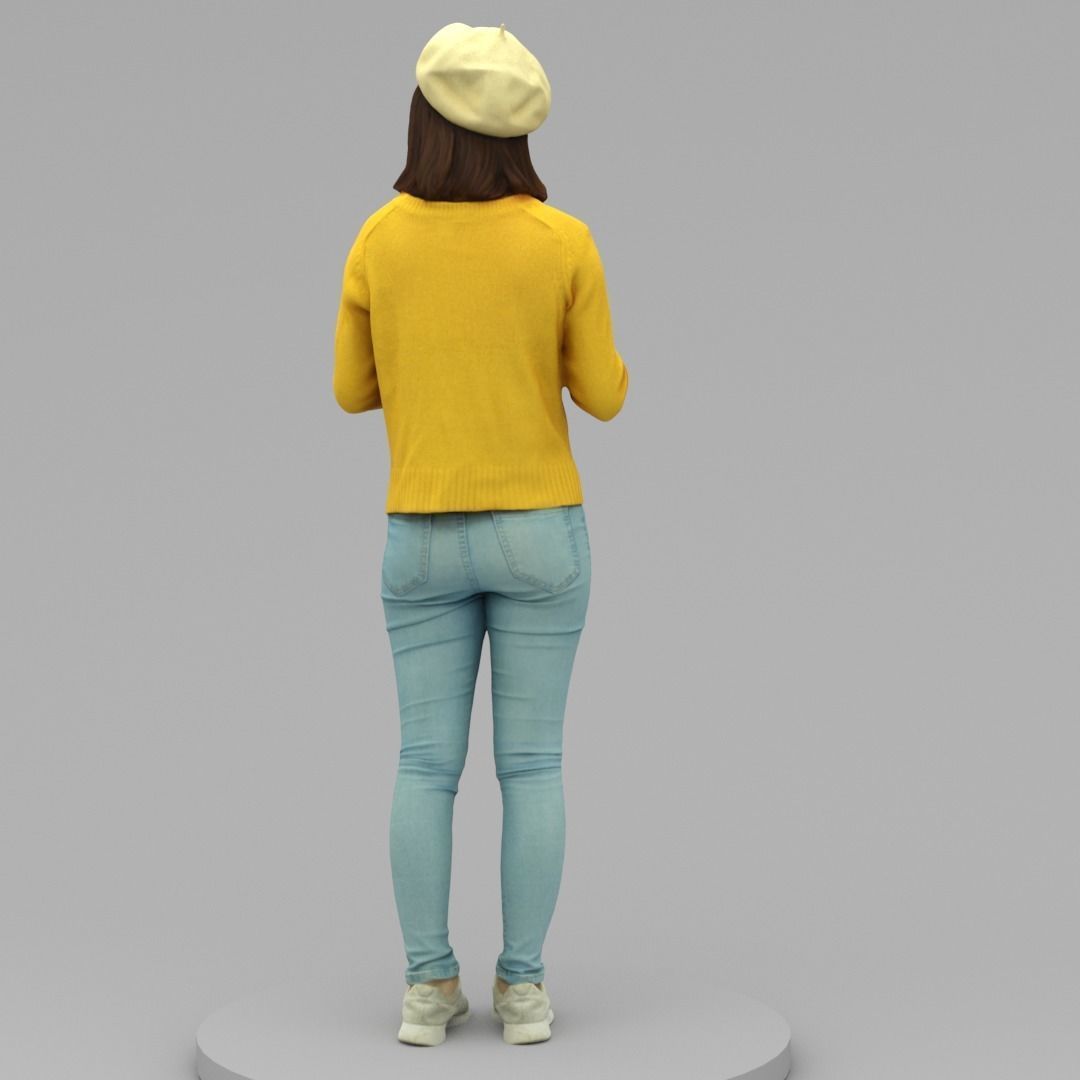 A Young Woman Talking To Somebody 3D model_3