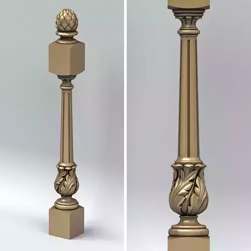 Newel post 001 3D model