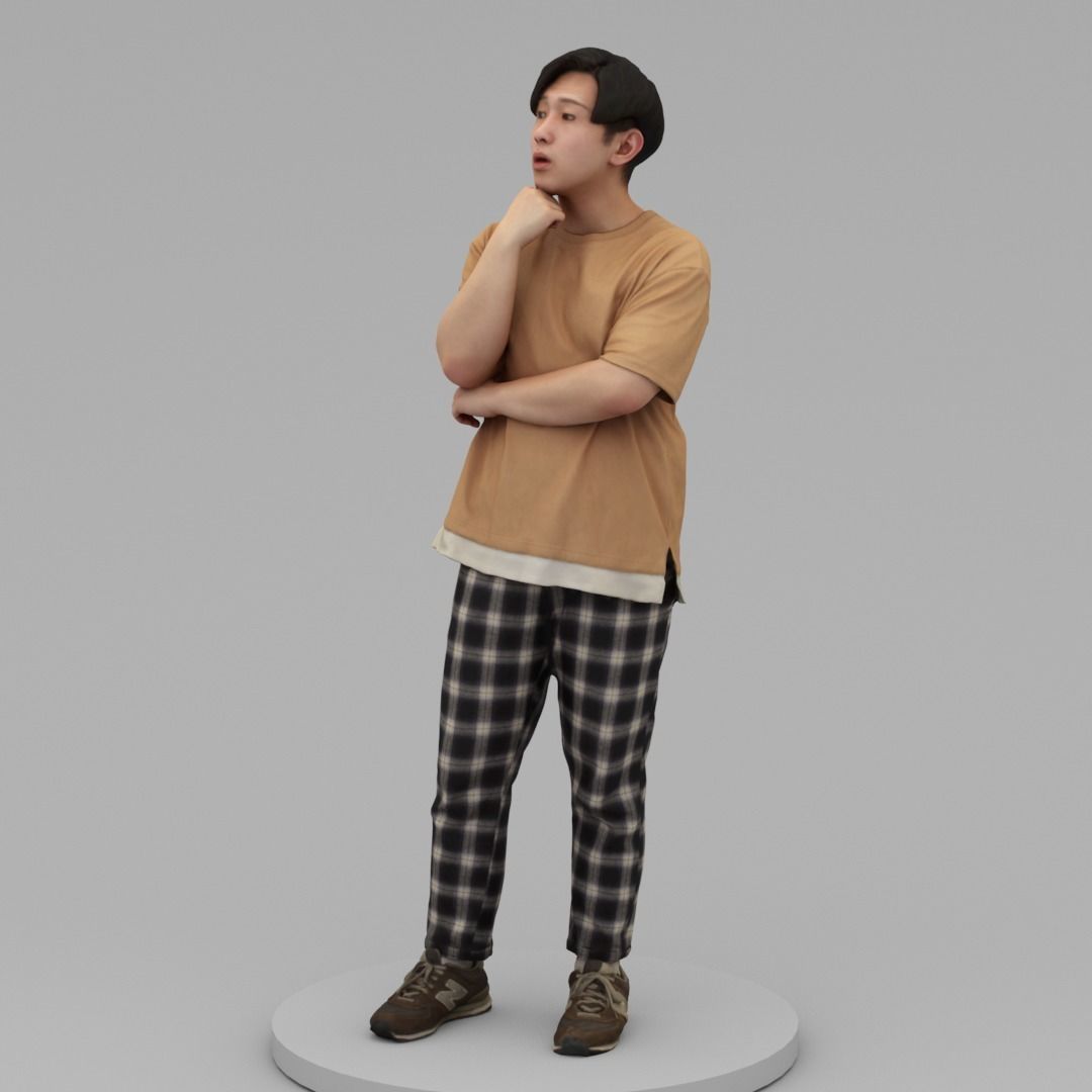 A Relaxed  Young Man Talking To Somebody 3D model_1