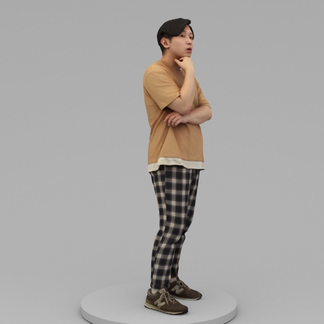 A Relaxed  Young Man Talking To Somebody 3D model_2