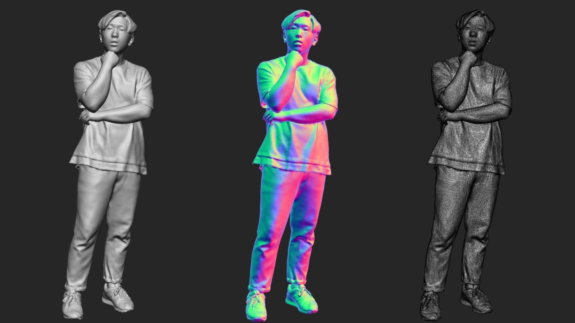 A Relaxed  Young Man Talking To Somebody 3D model_6