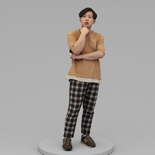 A Relaxed  Young Man Talking To Somebody 3D model