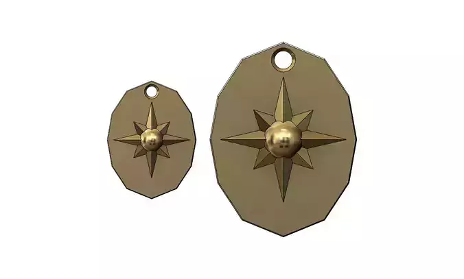 Simplistic compass pendant 3D print model