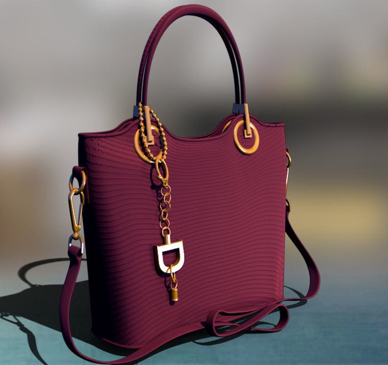 Ladies hand bag Low-poly 3D model_1