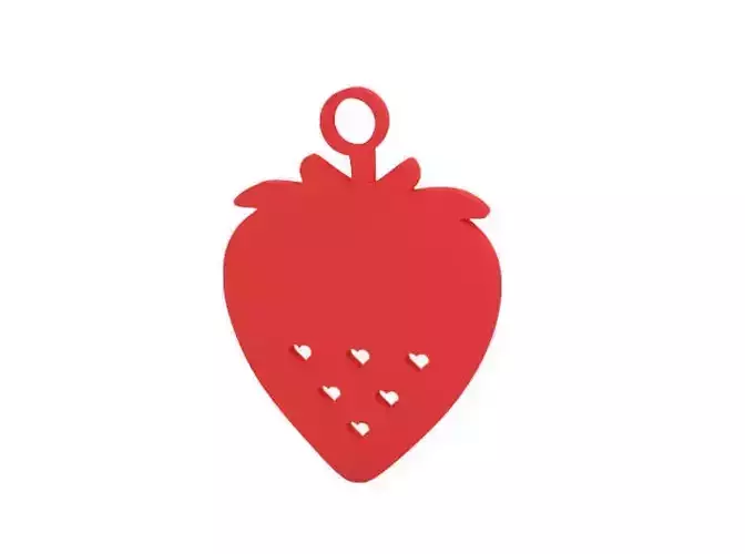 Keychain strawberry silicone utensil holder