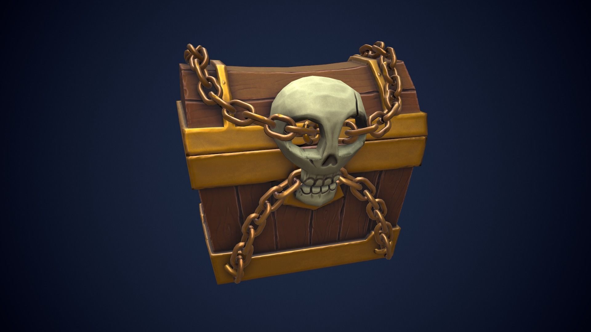 Stylized Chest Low-poly 3D model