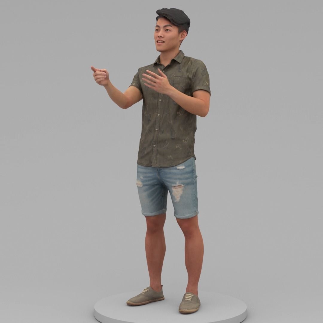 A Strong Man Talking To Somebody 3D model_1