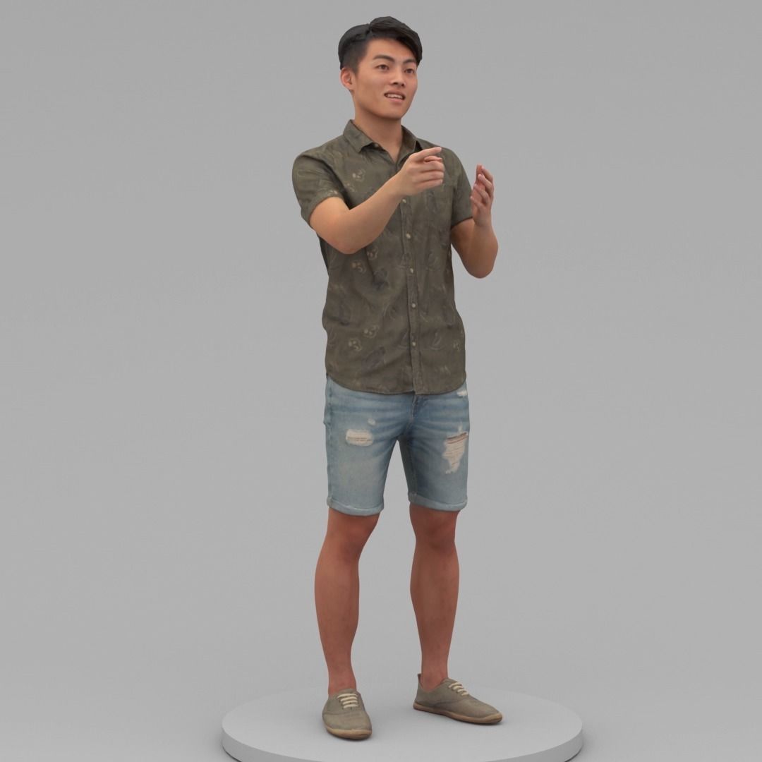 A Strong Man Talking To Somebody 3D model_2
