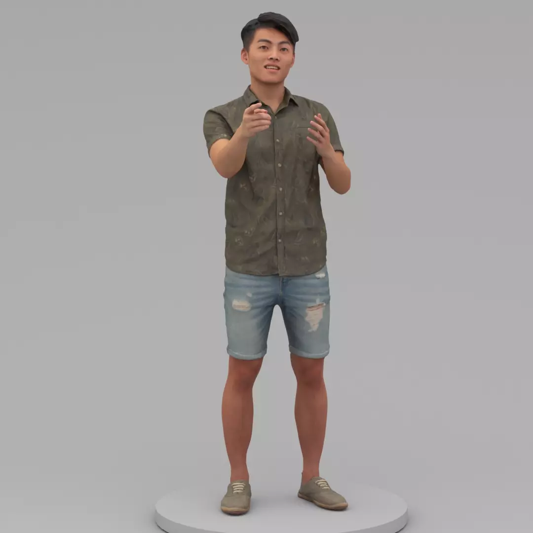 A Strong Man Talking To Somebody 3D model_0