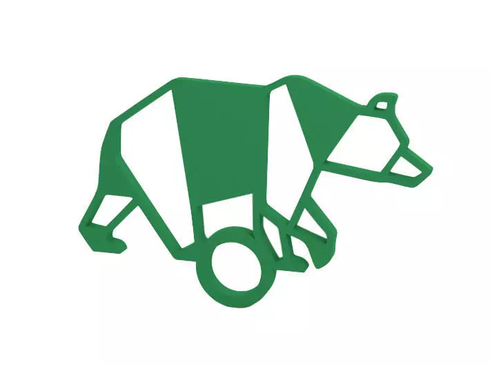 Keychain bear logo 3D print model_0