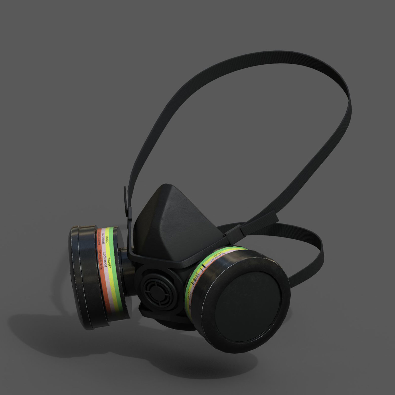 Gas mask helmet 3d safety resperator protection classic  Low-poly 3D model_2