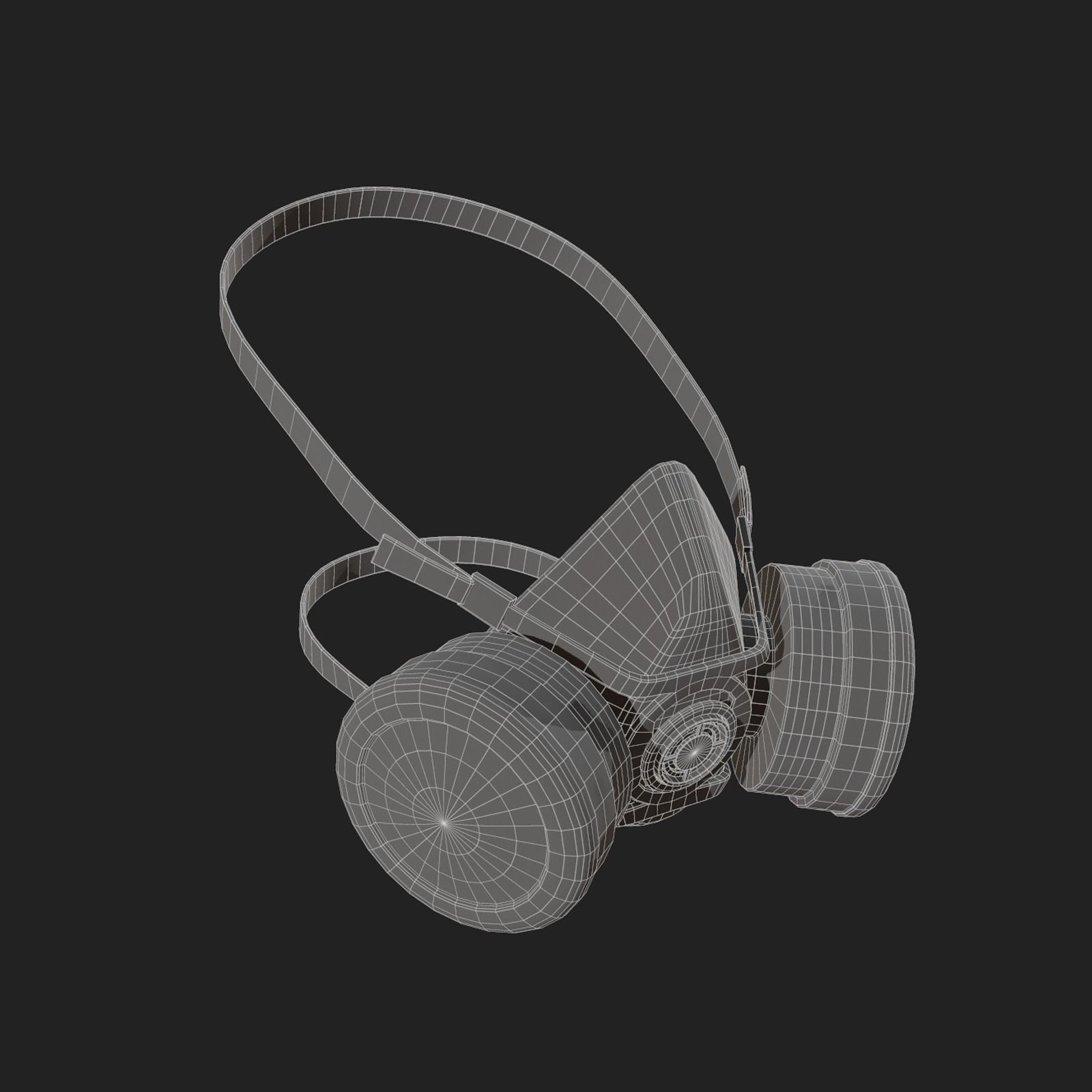 Gas mask helmet 3d safety resperator protection classic  Low-poly 3D model_11