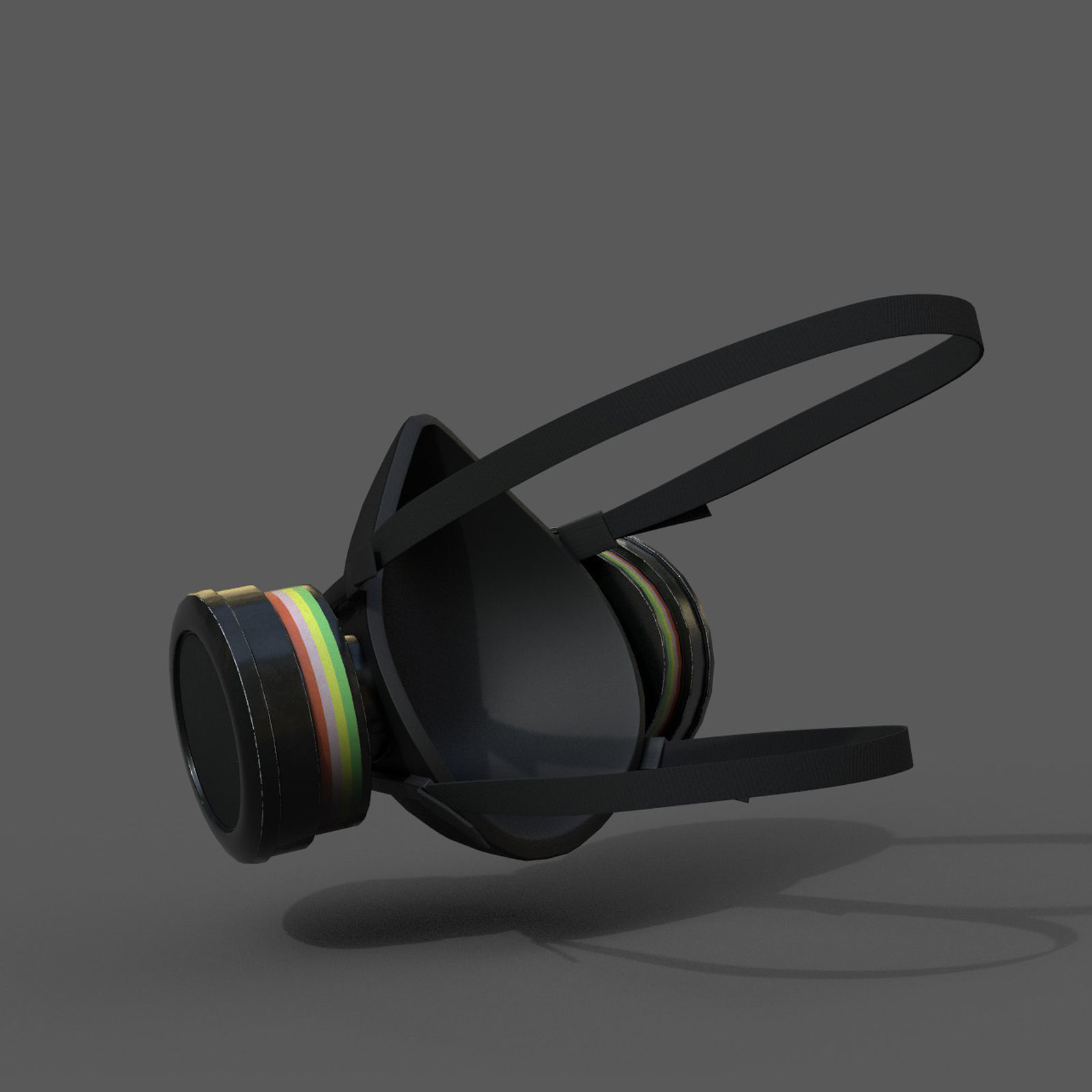 Gas mask helmet 3d safety resperator protection classic  Low-poly 3D model_8